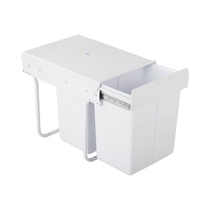 Cefito Pull Out Bin Kitchen Double Basket 2X20L White.