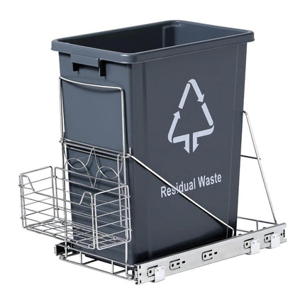 Cefito Pull Out Bin Kitchen Cabinet Slide Garbage Rubbish Bins Basket 40L Grey.
