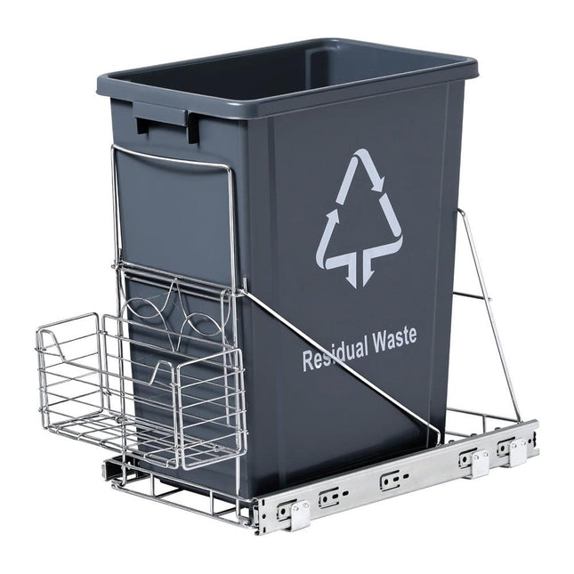 Cefito Pull Out Bin Kitchen Cabinet Slide Garbage Rubbish Bins Basket 40L Grey.