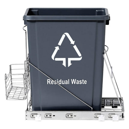Cefito Pull Out Bin Kitchen Cabinet Slide Garbage Rubbish Bins Basket 40L Grey.