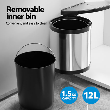 Cefito Pull Out Bin Swing Out Bins 12L.