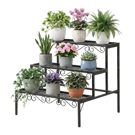 Artiss Plant Stand 3 Tier Metal Corner Plant Shelf Multiple Flower Holder Rack.