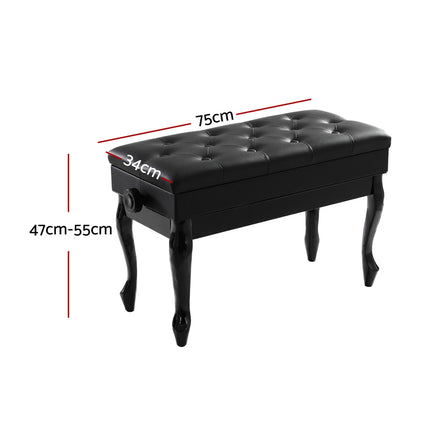 Alpha Piano Bench Stool Adjustable Height Keyboard Seat.