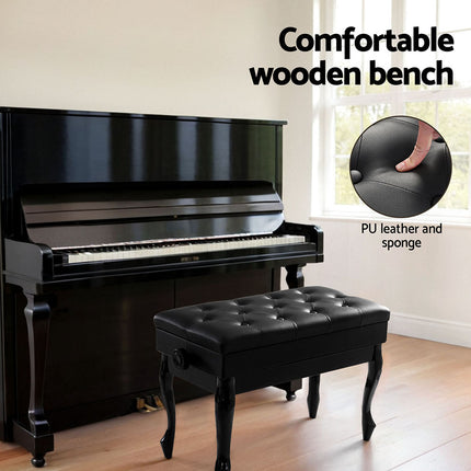 Alpha Piano Bench Stool Adjustable Height Keyboard Seat.