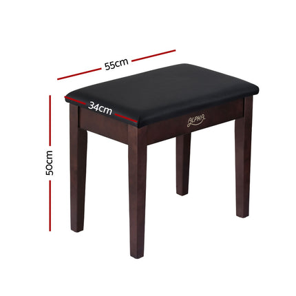 Alpha Piano Bench Stool with Storage Wooden PU Leather.