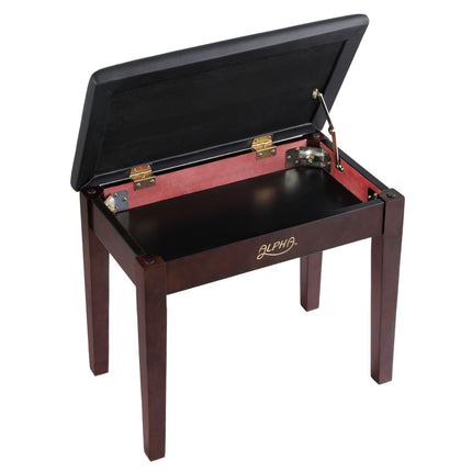 Alpha Piano Bench Stool with Storage Wooden PU Leather.