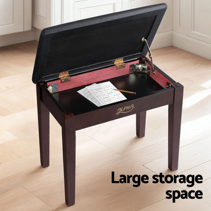 Alpha Piano Bench Stool with Storage Wooden PU Leather.