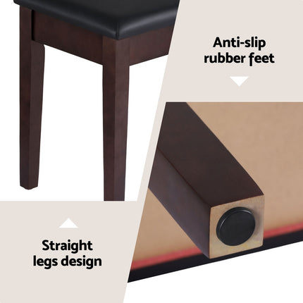 Alpha Piano Bench Stool with Storage Wooden PU Leather.
