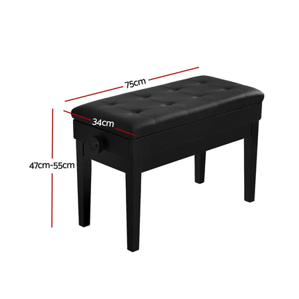 Alpha Piano Bench Stool Adjustable Height Keyboard Seat.