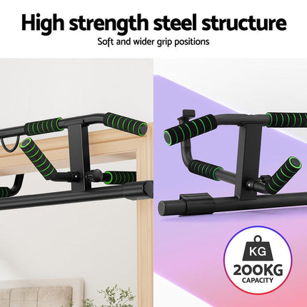 Multi-Grip Pull Up Bar Doorway Chin Up Horizontal Bar Home Gym Workout 101cm Length.
