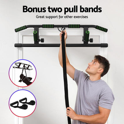 Multi-Grip Pull Up Bar Doorway Chin Up Horizontal Bar Home Gym Workout 101cm Length.