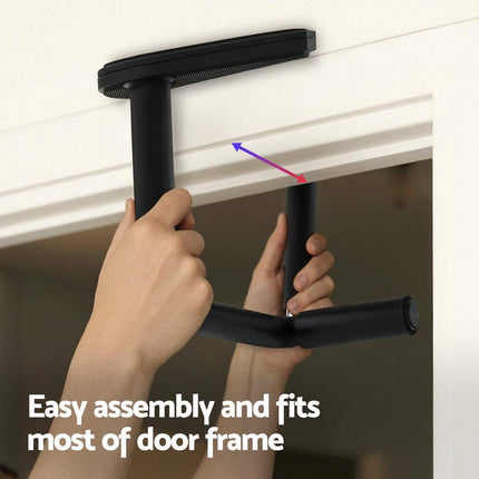 Everfit Pull Up Bar Chin Up Grips Foldable Doorway Gym Portable Black.