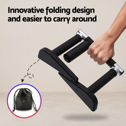 Everfit Pull Up Bar Chin Up Grips Foldable Doorway Gym Portable Black.