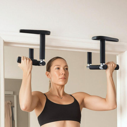 Everfit Pull Up Bar Chin Up Grips Foldable Doorway Gym Portable Black.
