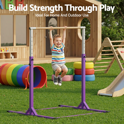 Everfit Kids Gymnastics Bar Pull Up Station Monkey Bar Adjustable Indoor Garden.