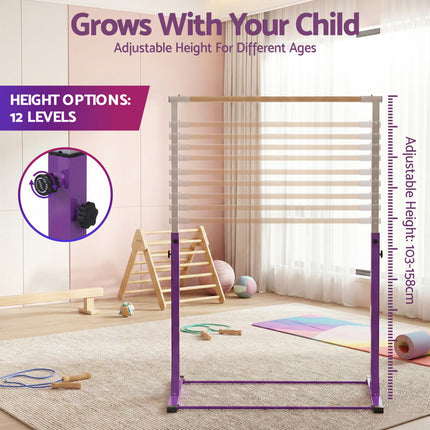 Everfit Kids Gymnastics Bar Pull Up Station Monkey Bar Adjustable Indoor Garden.