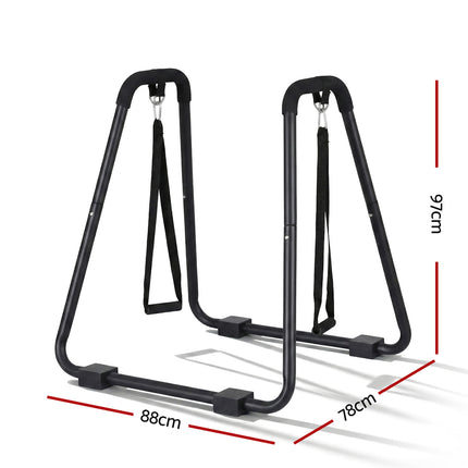 Everfit Dip Station Parallel Bars Heavy Duty Home Gym Stand Calisthenics Black.