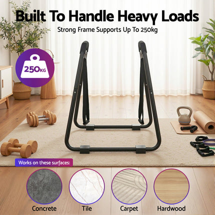 Everfit Dip Station Parallel Bars Heavy Duty Home Gym Stand Calisthenics Black.
