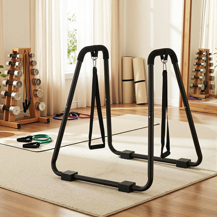 Everfit Dip Station Parallel Bars Heavy Duty Home Gym Stand Calisthenics Black.