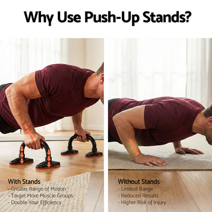 Everfit Push Up Bars Stands Parallel Handles Home Gym Fitness Strength Training.