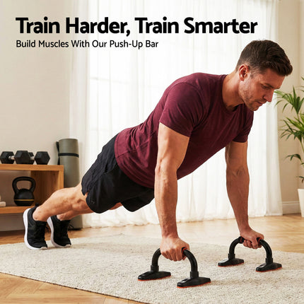 Everfit Push Up Bars Stands Parallel Handles Home Gym Fitness Strength Training.