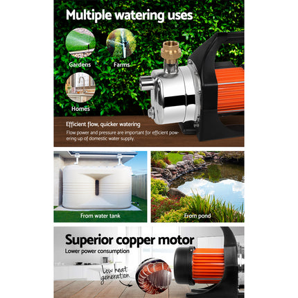 Giantz Garden Water Pump High Pressure 1500W Max. Tank Rain Farm Irrigation House.