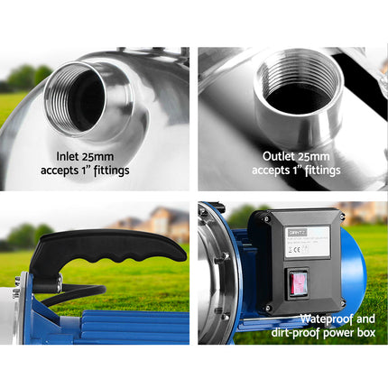 Giantz Garden Water Jet Pump High Pressure 1100W Tank Rain Farm Irrigation House.