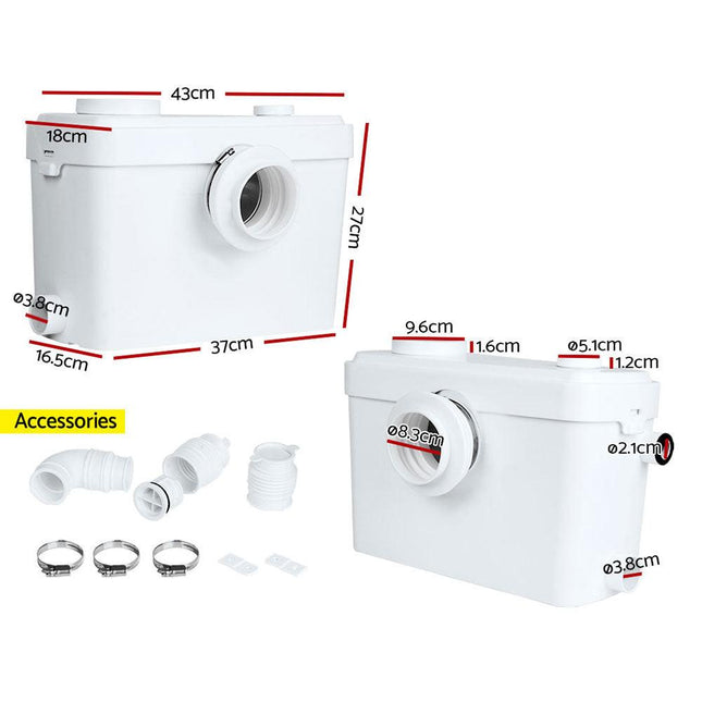 Giantz Macerator Sewerage Pump Waste Water Marine Toilet Disposal Unit Laundry.