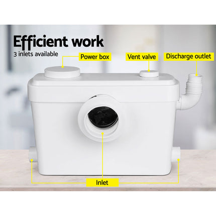 Giantz Macerator Sewerage Pump Waste Water Marine Toilet Disposal Unit Laundry.