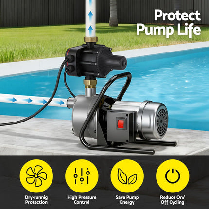 GIANTZ Digital Water Pump Controller 16A 1.5kW Max High Power Pressure Switch Adjustable 10Bar IP65.