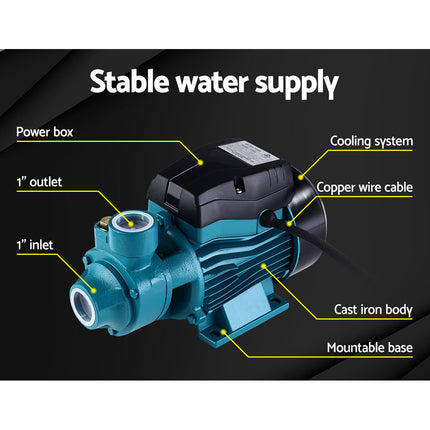 Giantz Peripheral Water Pump Garden Boiler Car Wash Auto Irrigation House QB60.
