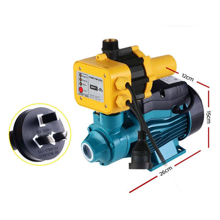 Giantz Peripheral Water Pump Garden Boiler Car Wash Electric Irrigation QB60 Yellow.