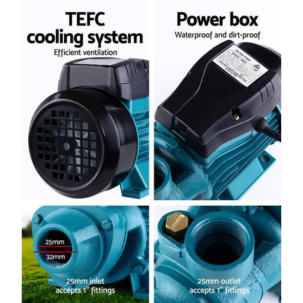 Giantz Peripheral Water Pump Garden Boiler Car Wash Electric Irrigation QB60 Yellow.