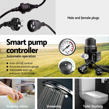Giantz Peripheral Water Pump Garden Boiler Car Wash Auto Irrigation QB80 Black.