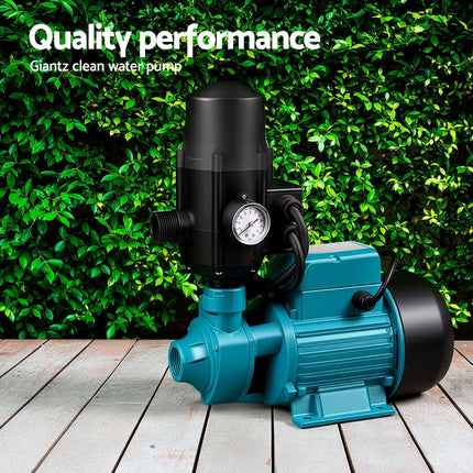 Giantz Peripheral Water Pump Garden Boiler Car Wash Auto Irrigation QB80 Black.