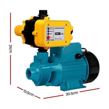 Giantz Peripheral Water Pump Garden Boiler Car Wash Auto Irrigation QB80 Yellow.