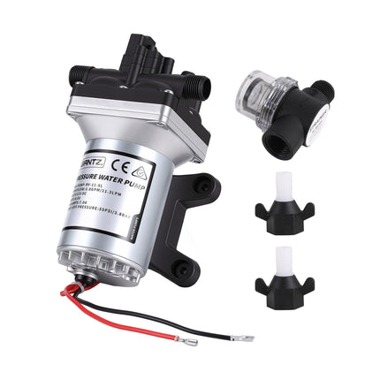 Giantz 12V DC Water Pump, 11.3LPM 55PSI 3 GPM Self-Priming RV Water Pressure Pump with Automatic Pressure Switch, for RV Marine Camping Yacht Garden Fresh Water Diaphragm, 2088-554-144 Replacement.