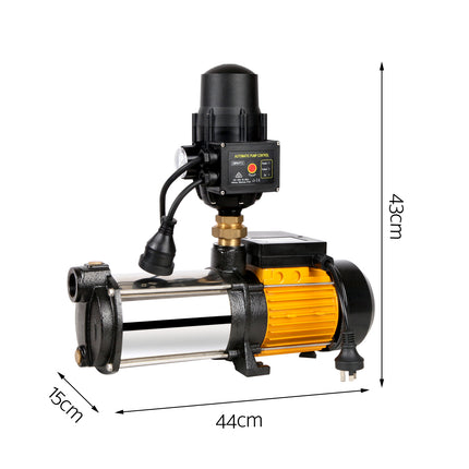 Giantz Garden Water Pump High Pressure 2000W Max 4-Stage Tank Irrigation Transfer Booster Pump Black.