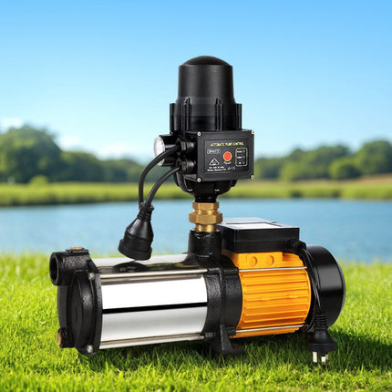 Giantz Garden Water Pump High Pressure 2000W Max 4-Stage Tank Irrigation Transfer Booster Pump Black.