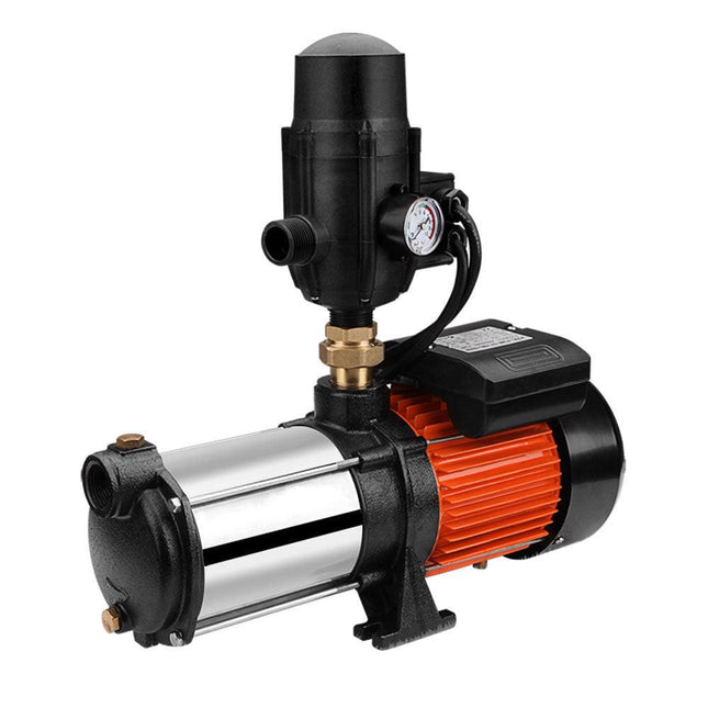 Giantz 1800W Max 5-Stage Garden Water Pump High Pressure Irrigation Booster Pump, Automatic Multi-Stage External Sprinkler Pump for Rainwater Tank Transfer, Home Farm Lawn, Black.