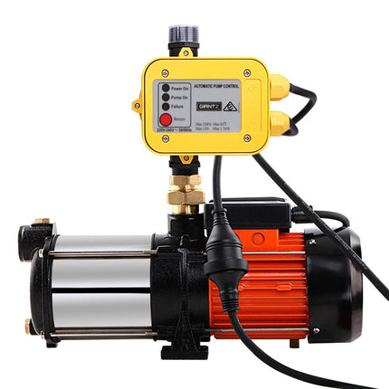 Giantz 1800W Max 5-Stage Garden Water Pump High Pressure Irrigation Booster Pump, Automatic Multi-Stage External Sprinkler Pump for Rainwater Tank Transfer, Home Farm Lawn, Yellow.