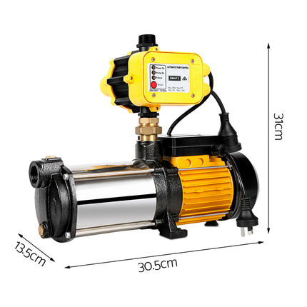 Giantz Garden Water Pump High Pressure 2500W Max 5-Stage Tank Irrigation Transfer Booster Yellow.