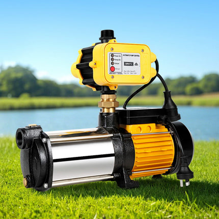 Giantz Garden Water Pump High Pressure 2500W Max 5-Stage Tank Irrigation Transfer Booster Yellow.