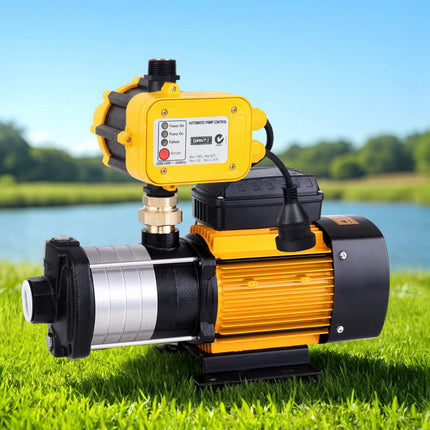 Giantz Garden Water Pump High Pressure 2000W Max 5 Stage Tank Irrigation Transfer Booster Yellow.