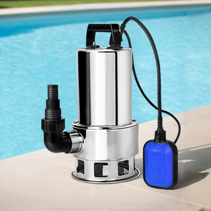 Giantz 1800W Max. Submersible Dirty Water Pump Bore Tank Well Steel Automatic Clean.