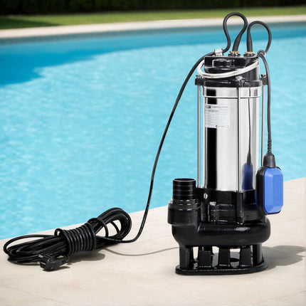 Giantz 2000W Max. Submersible Dirty Water Pump Bore Tank Well Steel Automatic.