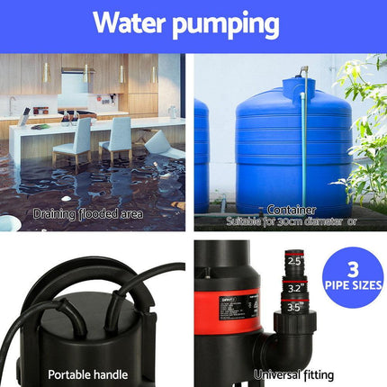 Giantz 750W Water Pump Dirty Submersible Sump Swim Pool Flooding Pond Clean.