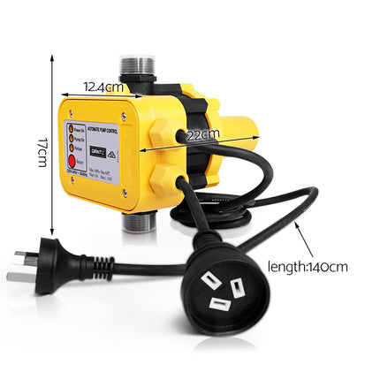Giantz Water Pressure Pump Controller Auto Switch Control Electric Electronic Yellow.
