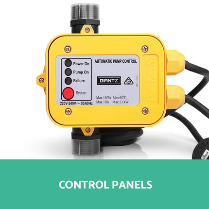 Giantz Water Pressure Pump Controller Auto Switch Control Electric Electronic Yellow.