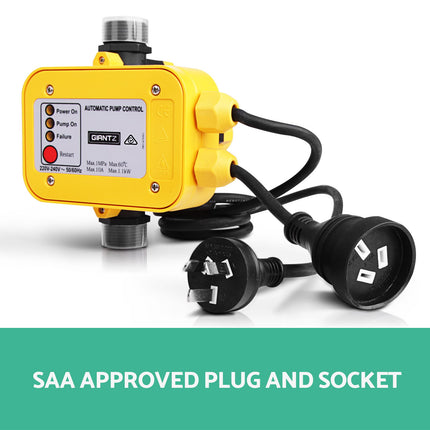 Giantz Water Pressure Pump Controller Auto Switch Control Electric Electronic Yellow.